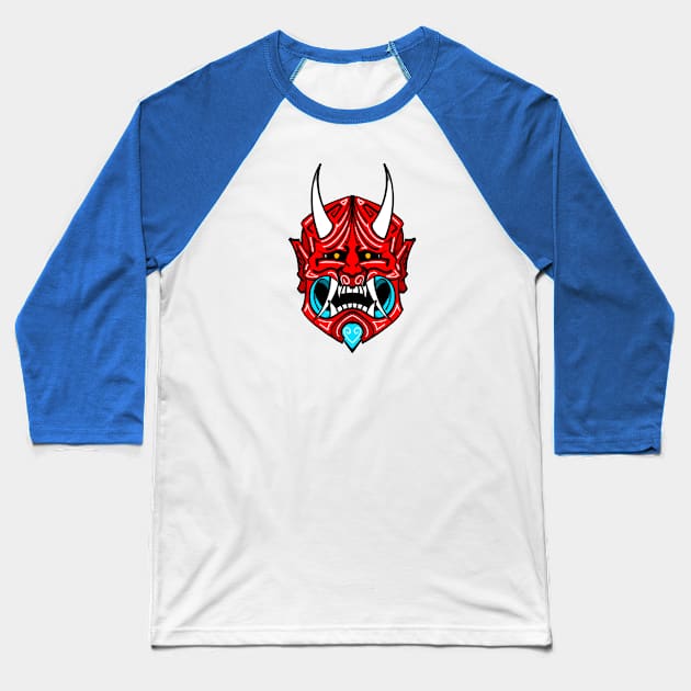 Oni Mask Baseball T-Shirt by PixelsbyOB